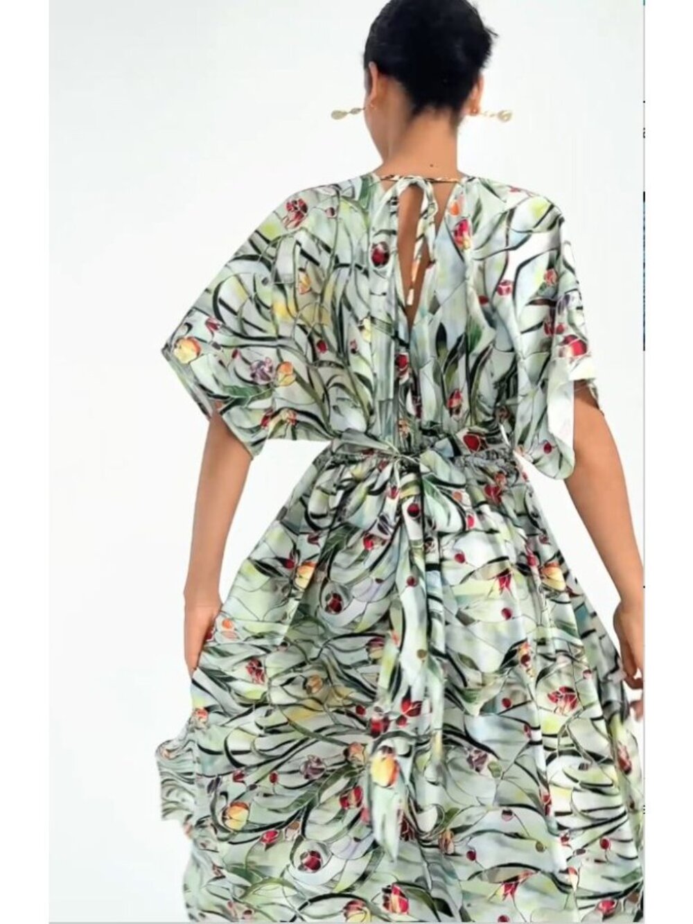 ADOR Light Blue Floral Maxi Dress M NEW - Picture 7 of 16